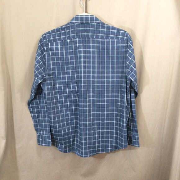 Lucky Brand Mens Classic Button Down Shirt Slim Fit Blue Plaid Size Large - Picture 2 of 3